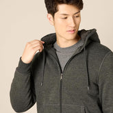 Men's Charcoal Gray Zip-Up Hoodie